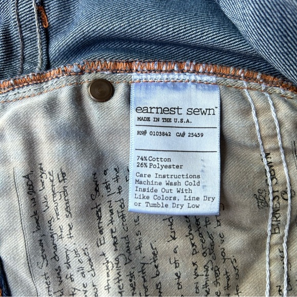 Earnest Sewn navy denim jeans| SZ 28 - Picture 8 of 9